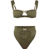 COTAZUR Bikini donna con dettaglio gioiello verde oliva