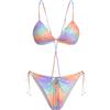 COTAZUR Bikini in microfibra stampa watercolor multicolor brinata