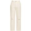 Donna GI Jeans Donna a Gamba Dritta con Strappi - Colore Bianco
