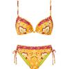 TWINSET Bikini Triangolo Foulard Orange con Strass