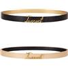 TWINSET Cintura double face Twinset in pelle - Beige / Nero