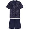 JULIPET Pigiama Uomo Corto in Fresco Jersey di Cotone