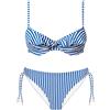 TWINSET Bikini Twinset con Ferretto Jacquard a Righe e Slip Regolabile