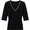 TWINSET Maglia fitted con strass allo scollo - Actitude
