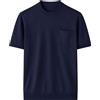 Paolo Pecora - T-shirt in pura seta blu navy