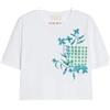 iBlues - T-shirt cropped in jersey di cotone con stampa e ricamo