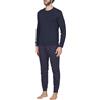 JULIPET Pigiama girocollo in morbido interlock di puro cotone, pantaloni in fantasia sci