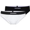 DSQUARED2 Confezione 2 Slip Uomo Nero/Bianco
