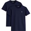 Emporio Armani - T-Shirt Uomo Pack 2 Blu Navy - Vestibilità Regolare