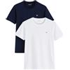 Emporio Armani - T-Shirt Regular Fit con Logo - Confezione 2 pezzi Blu/Bianco