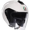AGV - IRIDES E2206, Casco Moto Jet, Unisex, Assorbimento del Sudore, Visiera Antigraffio e Anti-UV, Materia White, XS