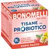 Bonomelli Tisana Probiotica Dopo Pasto, Confezione da 10 Filtri, con Menta, Verbena ed Estratto di Zenzero, Integratore Alimentare, Favorisce i Processi Digestivi (20g)