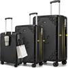 Sea choice Set di Valigie Rigide 3 Pezzi Estensibile con Stampa Stelle Set Bagaglio da Viaggio con Porta Bicchieri Lucchetto TSA e 4 Ruote 360° Capienza XL Ideale per Viaggi Vacanze e Shopping