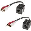 Lindy Extender Lindy audio stereo cat 5/6 100m Nero Rosso e Bianco [LINDY70460]