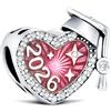 KEQ 2026 Cuore Per Laurea Diploma Charm Compatibili con braccialetti e collane europei,Donna Charme per le donne nella stagione delle figlia nipote