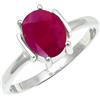 SILVERTROVE Rubino coltivato in laboratorio pietra preziosa per Anello placcato argento Uomo e donna gioielli di tutte le taglie CRG1255AM_52 (16.6)