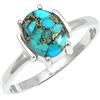 SILVERTROVE Turchese blu ramato pietra preziosa per Anello placcato argento Uomo e donna in gioiello fatto a mano CRG1255BI_52 (16.6)