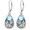 ROMANTICWORK Orecchini a forma di animale per le donne libellula/farfalla/api/colibrì posteriore leva, anello abalone pietra di luna gioielli regali per anniversario compleanno Natale mamma donna