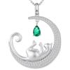 jiamiaoi Collana Gatto Ciondolo Gatto argento Gioielli Gatto, Collana argento 925 Gatto Ciondolo Collana Donna Gatto per Donne Ragazze Gatto Ciondolo Collana Chiave