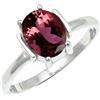 SILVERTROVE Tormalina rosa coltivato in laboratorio pietra preziosa per Anello placcato argento Uomo e donna gioielli di tutte le taglie CRG1255AR_48 (15.3)