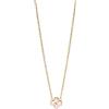 Purelei Collana Cuore Rosé, impermeabile e regolabile, in acciaio inox con quadrifoglio e zirconi color rosa, placcatura in oro 14 K e oro rosa 18 carati, simbolo di felicità e amore