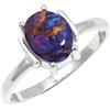SILVERTROVE Turchese viola ramato pietra preziosa per Anello placcato argento Uomo e donna gioielli fatti a mano di tutte le taglie CRG1255BK_61 (19.4)