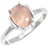 SILVERTROVE Quarzo rosa pietra preziosa per Anello placcato argento Uomo e donna in gioiello fatto a mano CRG1255BX_71 (22.6)