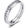 Zakk Anello Eternity da donna in titanio Anello dell'eternità anello per matrimonio promessa 4mm 6mm (4mm,60 (19.1))