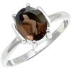SILVERTROVE pietra preziosa Quarzo fumé per Anello placcato argento Uomo e donna gioiello fatto a mano CRG1255AD_68 (21.6)