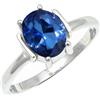 SILVERTROVE Zaffiro blu coltivato in laboratorio pietra preziosa per Anello placcato argento Uomo e donna in gioiello fatto a mano CRG1255AO_71 (22.6)