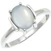 SILVERTROVE Pietra di luna bianca pietra preziosa per Anello placcato argento Uomo e donna gioielli fatti a mano di tutte le taglie CRG1255BP_48 (15.3)