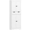 HOMCOM Mobile da Bagno, Mobile Contenitore con Cassetto e 4 Ante, Stile Moderno, 60x30x160 cm, Bianco | Aosom Italy