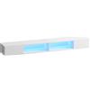 HOMCOM Mobile TV Sospeso con Luci LED e Ripiani Aperti, per Televisore 190,5 cm, 177,8x30x18 cm, Bianco | Aosom Italy