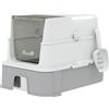 PawHut Lettiera per Gatti con Coperchio Rimovibile, Cassetto Scorrevole, Paletta, 2 Sacchetti Filtranti e Pedale, 60x40x45 cm, Grigio | Aosom Italy