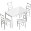 HOMCOM Set da Pranzo 5 Pezzi per 4 Persone, Tavolo Rettangolare e Sedie in Legno Massiccio, per Spazi Piccoli, Bianco | Aosom Italy
