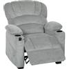 HOMCOM Poltrona Relax Elettrica Reclinabile 150° con Poggiapiedi, Seduta Ampia, Silenziosa, Velluto, Grigio | Aosom Italy