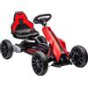 HOMCOM Go-Kart Elettrico 3-5km/h, Go-kart con 2 Livelli di Velocità Regolabili, Cintura di Sicurezza e Ruote in EVA, per Bambini 3-8 Anni, Rosso | Aosom Italy