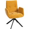HOMCOM Poltrona Imbottita d'Accento, Poltrona Girevole con Design Moderno, fino a 120 kg, 60x61x88 cm, Giallo | Aosom Italy