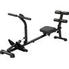 SPORTNOW Macchina per Remi, Vogatore per Sit-up, Regolabile a 12 Livelli, Display LCD, in Acciaio e Plastica, Nero | Aosom Italy