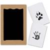 Generico Kit Impronta Mani e Piedi Neonato - 1 Timbro Non Tossico + 2 Carte Bianche + 1 cornice in cartone Kraft - Set Impronta Cane e Gatto, Sicuro e Facile da Usare, Idea Regalo Battesimo o Ricordo Neonato