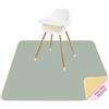 Veebmys Tappetino Seggiolone Bambino, Tappeto Impermeabile Lavabile Antiscivolo 117x107 cm Protezione Pavimento Splat Mat Pieghevole Leggero per Pappa Svezzamento e Area Pasti Bambini (Verde)