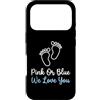 Pink Blue Reveal Decor Custodia per iPhone 17 Pro Annuncio di gravidanza rosa blu We Love You