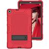 YEOU Samsung tab A7lite 8.7 T225/T220 (2021) Custodia con supporto, resistente, antiurto, rigida ibrida a tre strati, softshell, Apple Tablet, in silicone (rosso + nero)