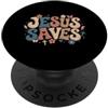 Christian Scripture Inspirational Bible Gesù salva la fede cristiana Groovy Scrittura religiosa PopSockets PopGrip Adesivo