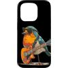 Rocking Robin Bird Outfit Custodia per iPhone 15 Pro Grazioso costume da pettirosso con piuma e chitarra elettrica