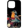 Robin Bird Outfit Custodia per iPhone 15 Pro Max Simpatico Robin Bird con batteria e cuffie Costume