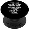 Coding Mindset Programmer Tech Logic Log Il codice non si preoccupa del tuo background, si preoccupa solo PopSockets PopGrip Adesivo