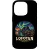 Lofoten Norway Fjord Landscape Custodia per iPhone 14 Pro Lofoten Norvegia Costa Fiordo Nord e Luci Design