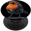 Robin Bird Outfit Simpatico pettirosso con occhiali da sole e bella piuma PopSockets PopGrip Adesivo