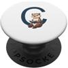 Timowo Studio Lontra Con Libro Lettera C PopSockets PopGrip Adesivo